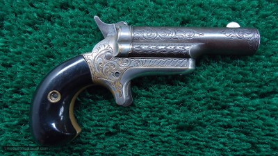 FACTORY ENGRAVED CASED PAIR OF COLT 3RD MODEL DERRINGERS - Image 4 of 13