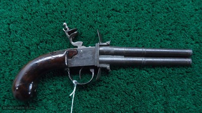 INTERESTING EUROPEAN SWIVEL BREECH FLINTLOCK PISTOL