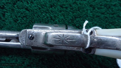 ENGRAVED COLT SINGLE ACTION BLACK POWDER FRAME REVOLVER - Image 11 of 17