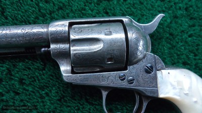 ENGRAVED COLT SINGLE ACTION BLACK POWDER FRAME REVOLVER - Image 8 of 17