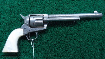 ENGRAVED COLT SINGLE ACTION BLACK POWDER FRAME REVOLVER