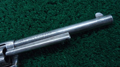 ENGRAVED COLT SINGLE ACTION BLACK POWDER FRAME REVOLVER - Image 12 of 17