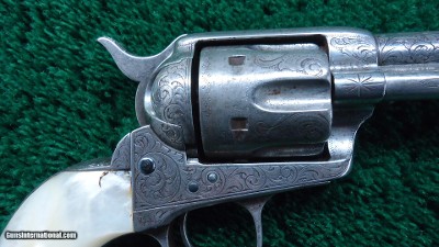 ENGRAVED COLT SINGLE ACTION BLACK POWDER FRAME REVOLVER - Image 6 of 17