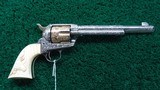 NICKEL AND GOLD ENGRAVED COLT 1ST GEN REVOLVER IN CALIBER 38 WCF - 1 of 19