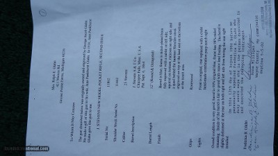 WELL DOCUMENTED STEVENS NEW MODEL TIP UP POCKET RIFLE - Image 22 of 23