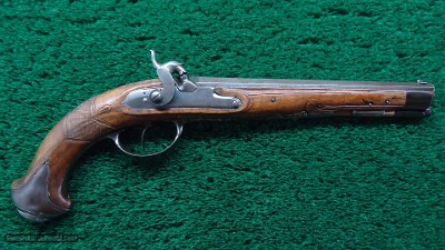 CHRISTOPH KUCHENREITER MARKED PERCUSSION PISTOL IN APPROXIMATELY .50 CALIBER