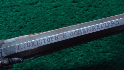 CHRISTOPH KUCHENREITER MARKED PERCUSSION PISTOL IN APPROXIMATELY .50 CALIBER - Image 7 of 10