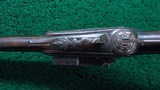 SPANISH MIQUELET GOLD INLAID AND CARVED SPORTING FLINTLOCK OF ABOUT 16 BORE - 10 of 21