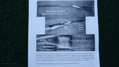 MARLIN BALLARD SCHUETZEN STYLE RIFLE CALIBER 32-40 - Image 20 of 21