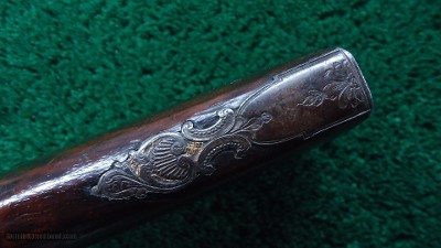 SPANISH MIQUELET GOLD INLAID AND CARVED SPORTING FLINTLOCK OF ABOUT 16 BORE - Image 16 of 21
