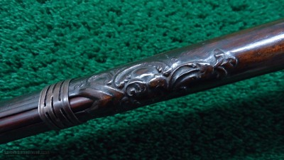 SPANISH MIQUELET GOLD INLAID AND CARVED SPORTING FLINTLOCK OF ABOUT 16 BORE - Image 13 of 21