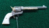 BEAUTIFUL CUSTOM ENGRAVED COLT SAA NICKEL PLATED & GOLD IN CALIBER 45 COLT - 1 of 16