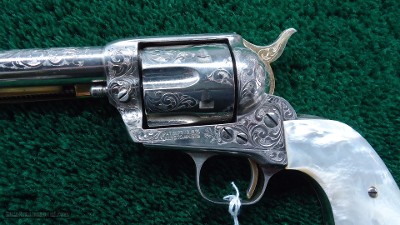 BEAUTIFUL CUSTOM ENGRAVED COLT SAA NICKEL PLATED & GOLD IN CALIBER 45 COLT - Image 8 of 16