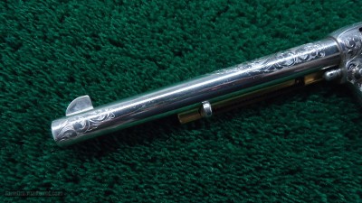 BEAUTIFUL CUSTOM ENGRAVED COLT SAA NICKEL PLATED & GOLD IN CALIBER 45 COLT - Image 12 of 16