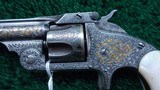 ENGRAVED AND INLAID S&W SINGLE ACTION REVOLVER IN CALIBER 32 IN A KIDDER MARKED CASE - 9 of 19