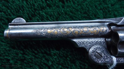 ENGRAVED AND INLAID S&W SINGLE ACTION REVOLVER IN CALIBER 32 IN A KIDDER MARKED CASE - Image 11 of 19