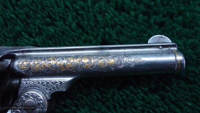 ENGRAVED AND INLAID S&W SINGLE ACTION REVOLVER IN CALIBER 32 IN A KIDDER MARKED CASE - Image 10 of 19