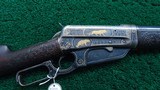 WINCHESTER MODEL 1895 FACTORY ENGRAVED GOLD INLAID IN DESIRABLE CALIBER 405