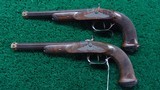 BEAUTIFUL MATCHED PAIR OF LEPAGE PERCUSSION TARGET PISTOLS IN CALIBER 52 - 2 of 20