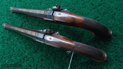 BEAUTIFUL MATCHED PAIR OF LEPAGE PERCUSSION TARGET PISTOLS IN CALIBER 52 - Image 5 of 20