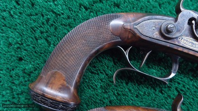BEAUTIFUL MATCHED PAIR OF LEPAGE PERCUSSION TARGET PISTOLS IN CALIBER 52 - Image 11 of 20