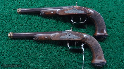 BEAUTIFUL MATCHED PAIR OF LEPAGE PERCUSSION TARGET PISTOLS IN CALIBER 52 - Image 2 of 20
