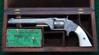 BEAUTIFULLY CASED AND ENGRAVED SMITH & WESSON No.2 ARMY
