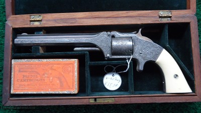 CASED NIMSCHKE ENGRAVED PRESENTATION S&W NUMBER 2 ARMY REVOLVER