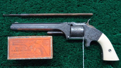 CASED NIMSCHKE ENGRAVED PRESENTATION S&W NUMBER 2 ARMY REVOLVER - Image 18 of 20