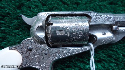 ENGRAVED REMINGTON NEW MODEL POCKET SPUR TRIGGER REVOLVER IN CALIBER 32 RF - Image 6 of 13