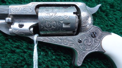ENGRAVED REMINGTON NEW MODEL POCKET SPUR TRIGGER REVOLVER IN CALIBER 32 RF - Image 8 of 13