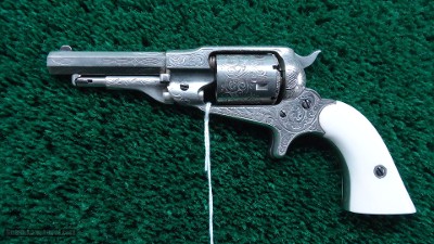 ENGRAVED REMINGTON NEW MODEL POCKET SPUR TRIGGER REVOLVER IN CALIBER 32 RF - Image 2 of 13