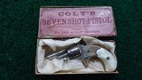 COLT OPEN TOP ENGRAVED SPUR TRIGGER REVOLVER WITH BOX IN CALIBER 22 RF - 14 of 15