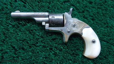 COLT OPEN TOP ENGRAVED SPUR TRIGGER REVOLVER WITH BOX IN CALIBER 22 RF - Image 2 of 15