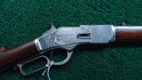 WINCHESTER FIRST MODEL 1873 SADDLE RING CARBINE WITH FULL NICKEL
FINISH - 1 of 22