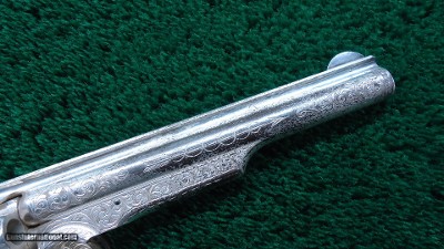 FANTASTIC SMITH & WESSON NIMSCHKE ENGRAVED CASED 2ND MODEL PRESENTATION PISTOL WITH PEARL GRIPS AND RARE SHOULDER STOCK - Image 14 of 25
