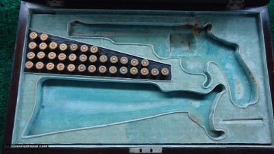 FANTASTIC SMITH & WESSON NIMSCHKE ENGRAVED CASED 2ND MODEL PRESENTATION PISTOL WITH PEARL GRIPS AND RARE SHOULDER STOCK - Image 24 of 25