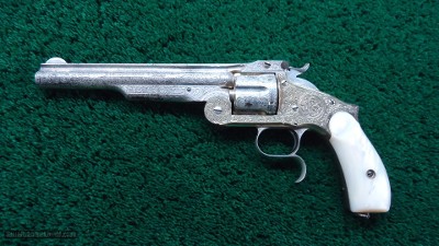 FANTASTIC SMITH & WESSON NIMSCHKE ENGRAVED CASED 2ND MODEL PRESENTATION PISTOL WITH PEARL GRIPS AND RARE SHOULDER STOCK - Image 3 of 25