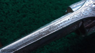 FANTASTIC SMITH & WESSON NIMSCHKE ENGRAVED CASED 2ND MODEL PRESENTATION PISTOL WITH PEARL GRIPS AND RARE SHOULDER STOCK - Image 10 of 25