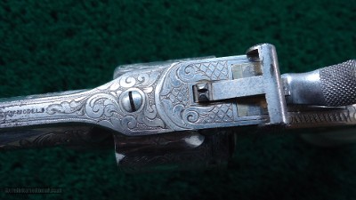 FANTASTIC SMITH & WESSON NIMSCHKE ENGRAVED CASED 2ND MODEL PRESENTATION PISTOL WITH PEARL GRIPS AND RARE SHOULDER STOCK - Image 17 of 25
