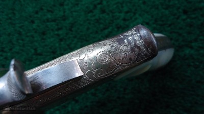 FANTASTIC SMITH & WESSON NIMSCHKE ENGRAVED CASED 2ND MODEL PRESENTATION PISTOL WITH PEARL GRIPS AND RARE SHOULDER STOCK - Image 19 of 25