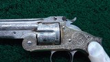 FANTASTIC SMITH & WESSON NIMSCHKE ENGRAVED CASED 2ND MODEL PRESENTATION PISTOL WITH PEARL GRIPS AND RARE SHOULDER STOCK - 11 of 25