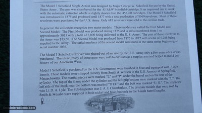 SMITH & WESSON MODEL 3 SCHOFIELD SECOND STANDARD MODEL - Image 16 of 16