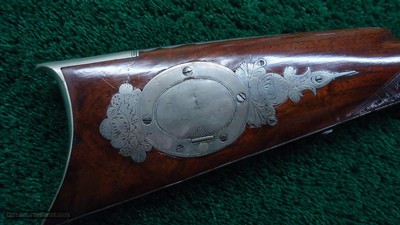 PHILADELPHIA HALFSTOCK SILVER-MOUNTED PERCUSSION SPORTING RIFLE - Image 16 of 25