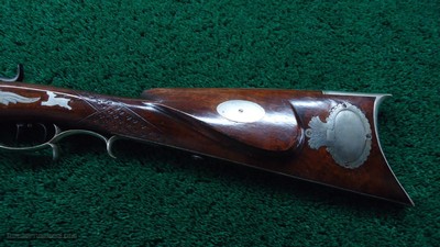 PHILADELPHIA HALFSTOCK SILVER-MOUNTED PERCUSSION SPORTING RIFLE - Image 21 of 25