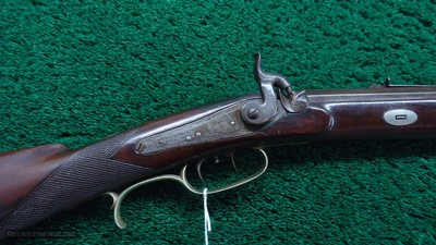 PHILADELPHIA HALFSTOCK SILVER-MOUNTED PERCUSSION SPORTING RIFLE BY TRYON