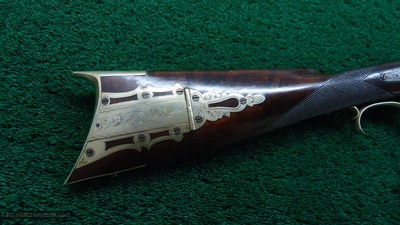 PHILADELPHIA HALFSTOCK SILVER-MOUNTED PERCUSSION SPORTING RIFLE BY TRYON - Image 20 of 22