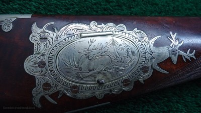 BLUNT & SYMS HALFSTOCK SILVER-MOUNTED PERCUSSION SPORTING RIFLE - Image 15 of 25