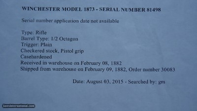 WINCHESTER 1873 DELUXE 2ND MODEL RIFLE IN 44 WCF - Image 18 of 23