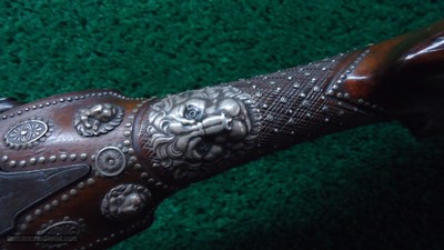 ENGRAVED GERMAN DOUBLE BARREL PERCUSSION SHOTGUN - Image 8 of 25